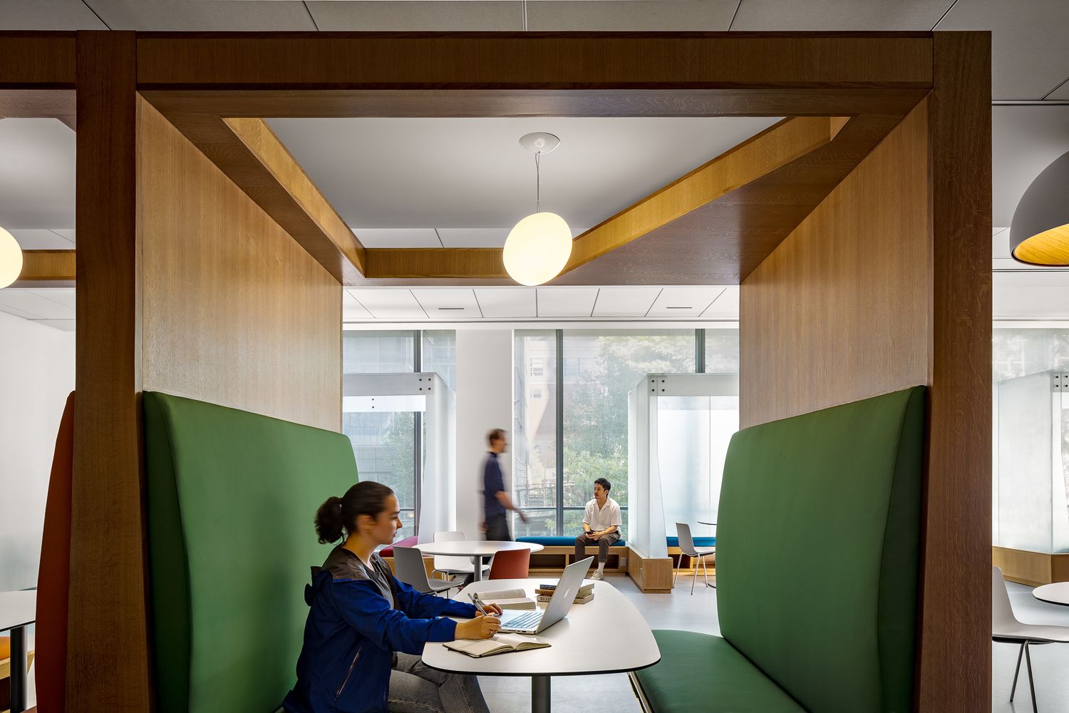 View through meeting booth in Club Meeting Area