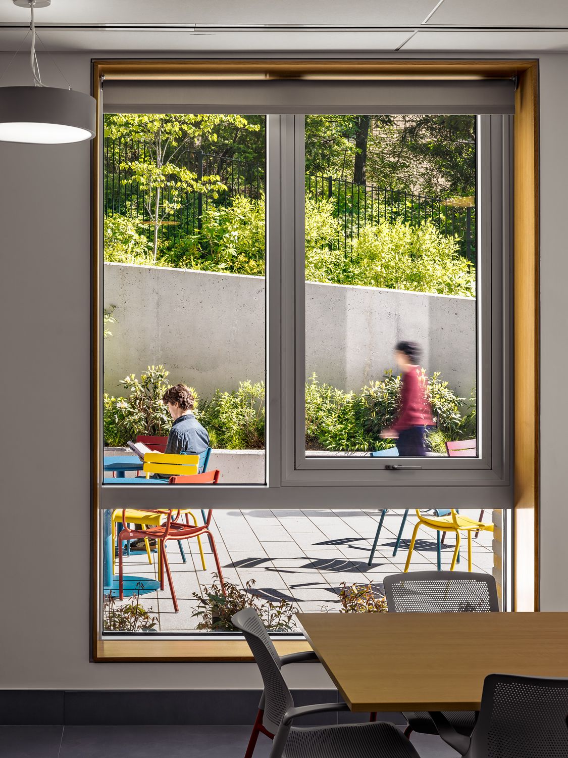 View through the window to the back patio