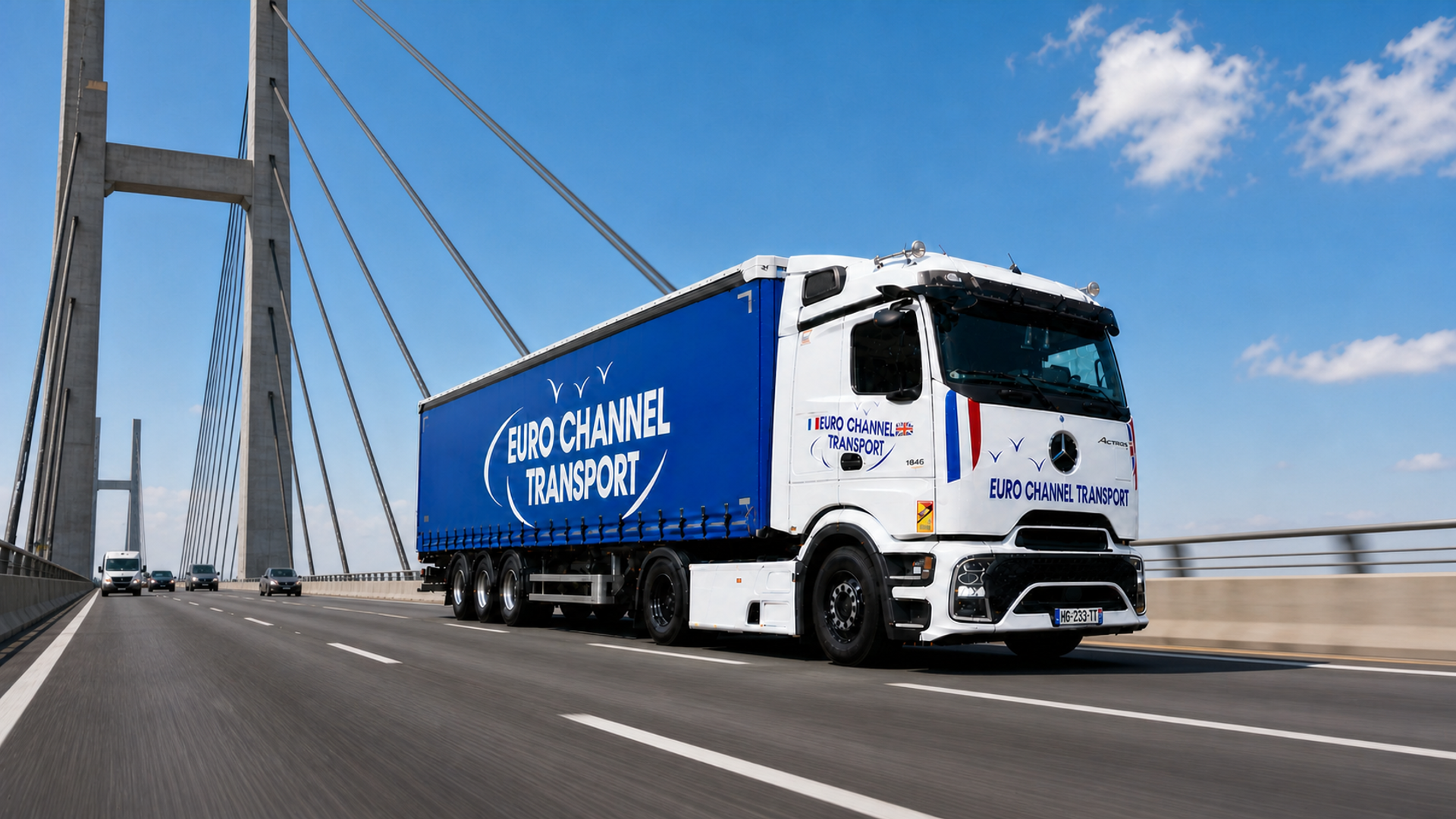 Camion EC Transport sur une plateforme portuaire
