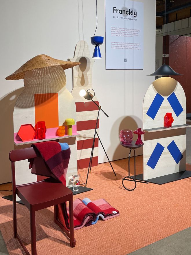 Franckly’s Habitare display featuring vintage furniture design