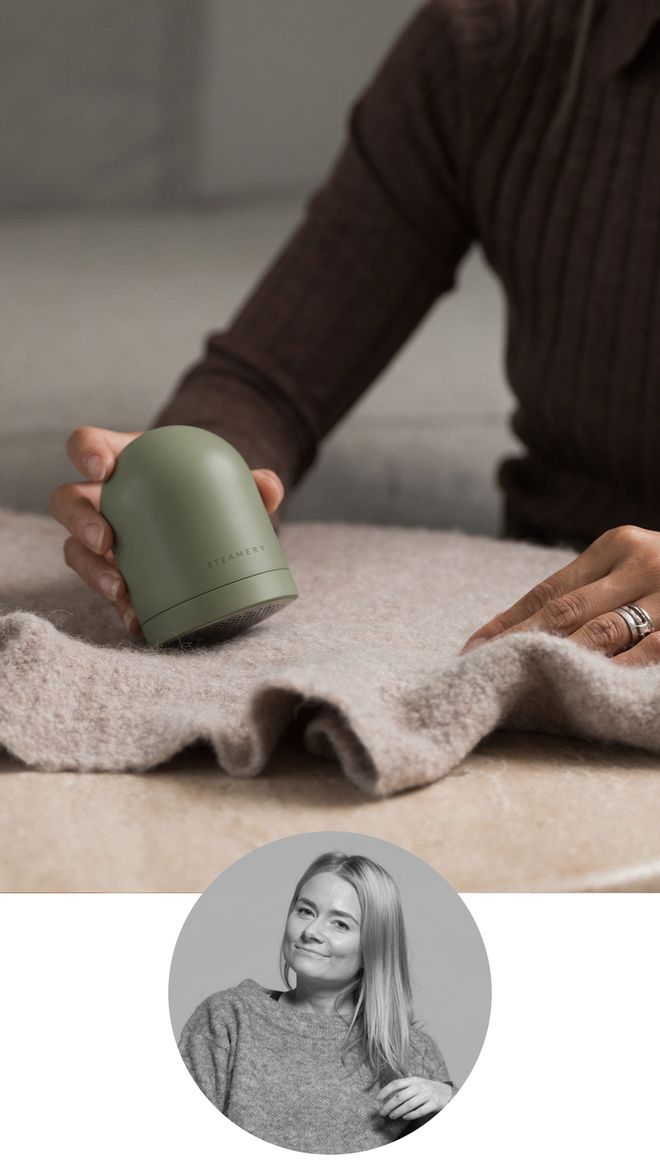 Steamery Pilo No. 2 fabric shaver, sage green