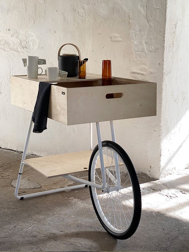 OOJA displays K001 cart, birch - white