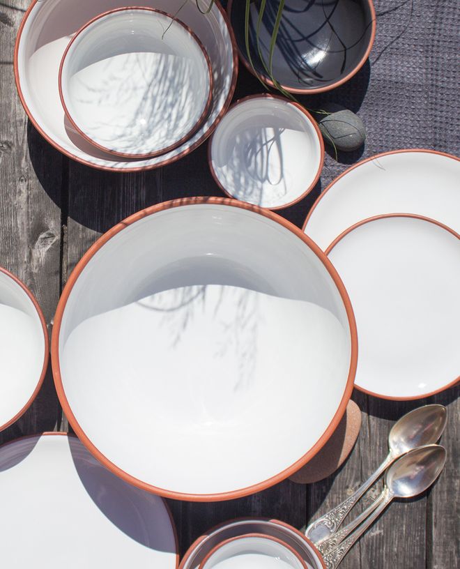 Vaidava Ceramics' Earth bowls and plates in red clay