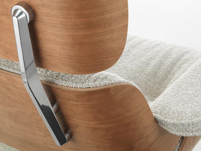 Fabric-upholstered Eames Lounge Chair