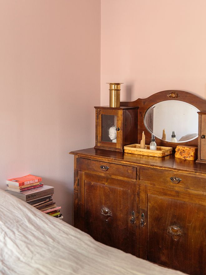 An antique cupboard in the bedroom