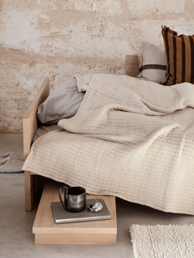 Ferm Living Daze bedspread in sand
