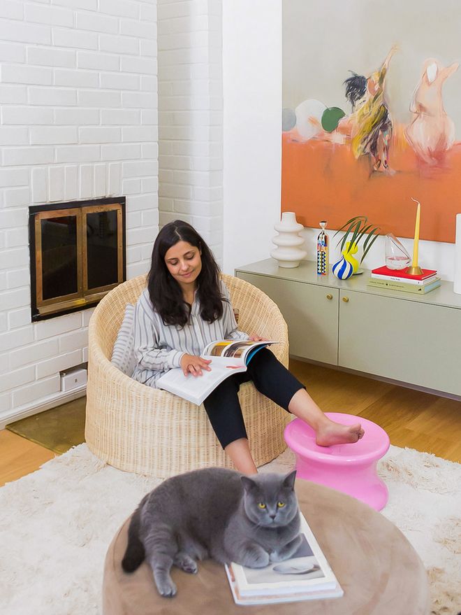 Lela Louhio in her home in Helsinki