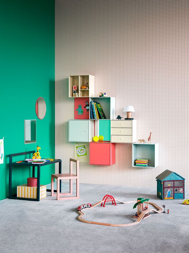 Image of bright-colored furniture from the brand Montana.