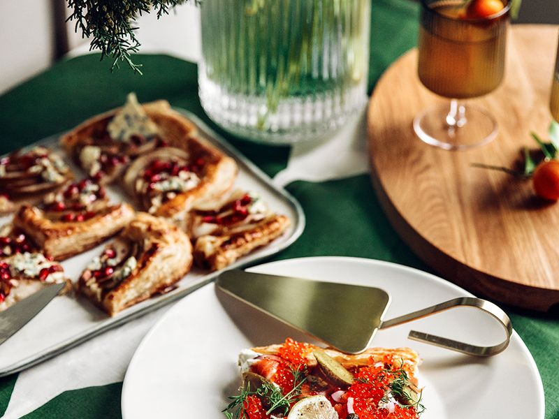 Festive salmon tart is a tasty but easy-to-make delicacy for the winter season