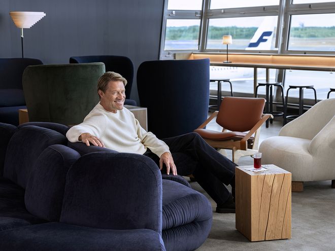 Nikari Biennale stool at Finnair Lounge