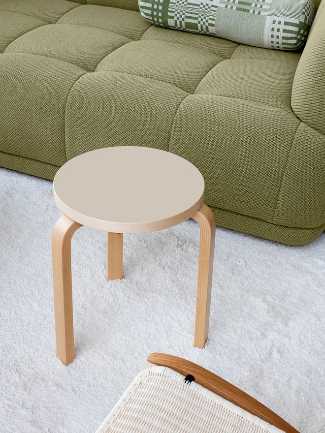 Artek Aalto stool 60 with mushroom linoleum
