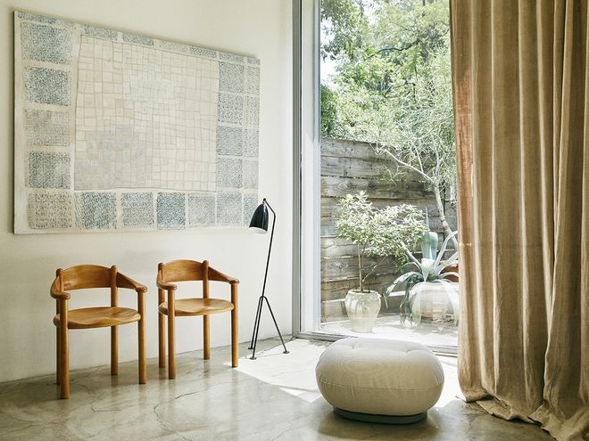 Daumiller chairs, Gräshoppa floor lamp and Pacha Outdoor ottoman