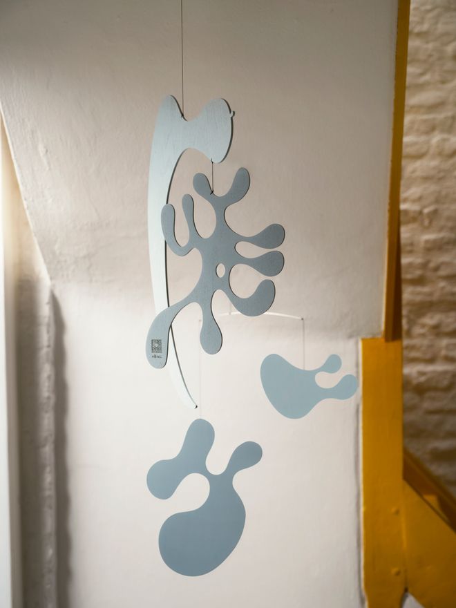 Vitra’s Plywood Mobile in light blue