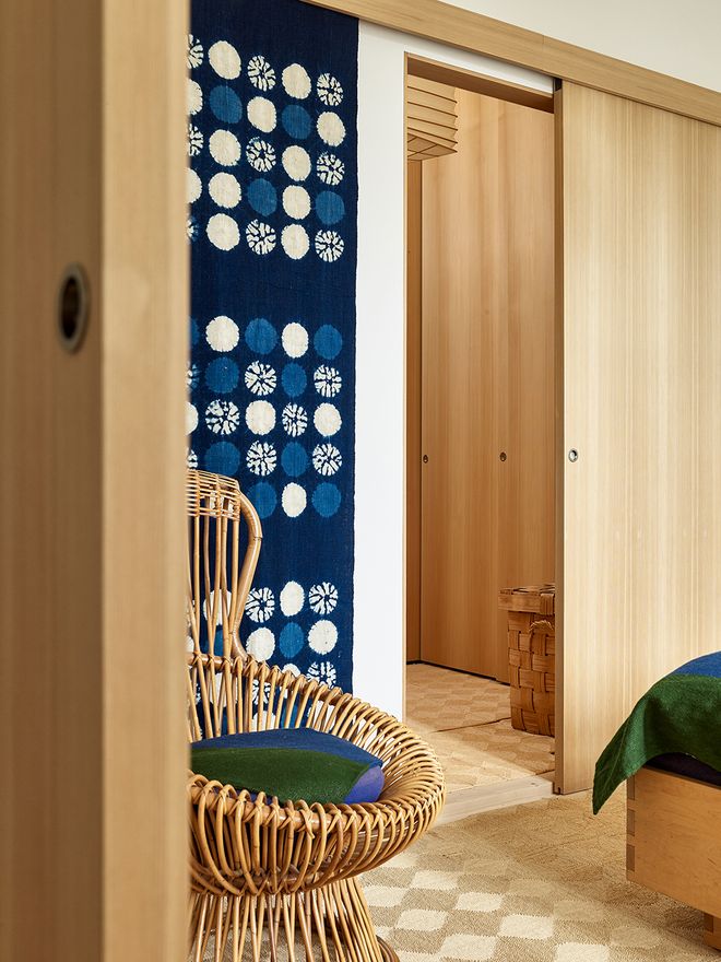 An image of a bedroom and a dressing room