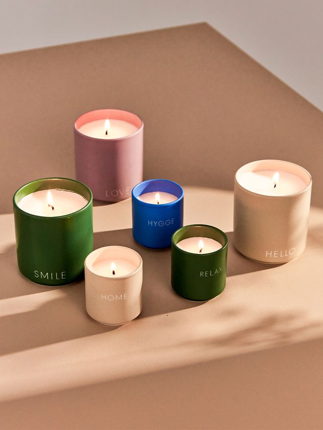 Design Letters Scented candle, large, beige