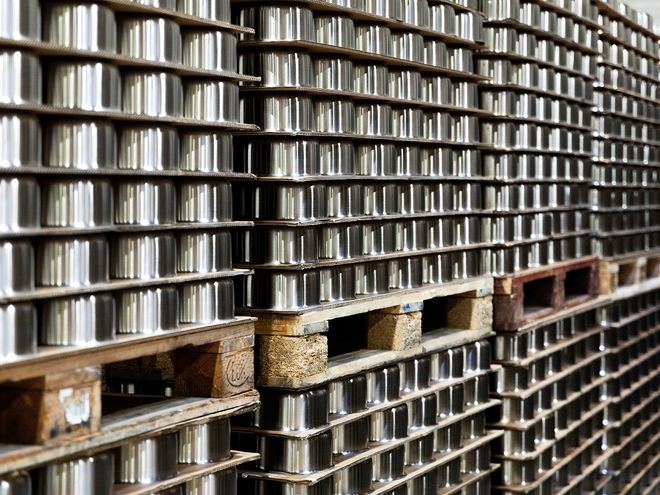 Piles of steel pots at Sorsakoski