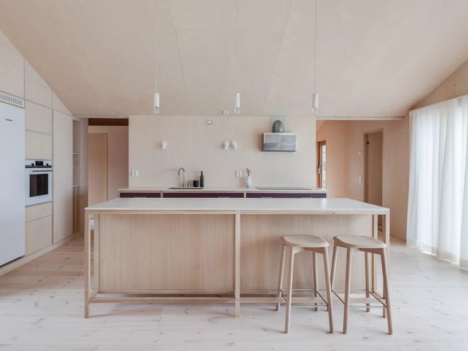 Hay Soft Edge bar stools in oak