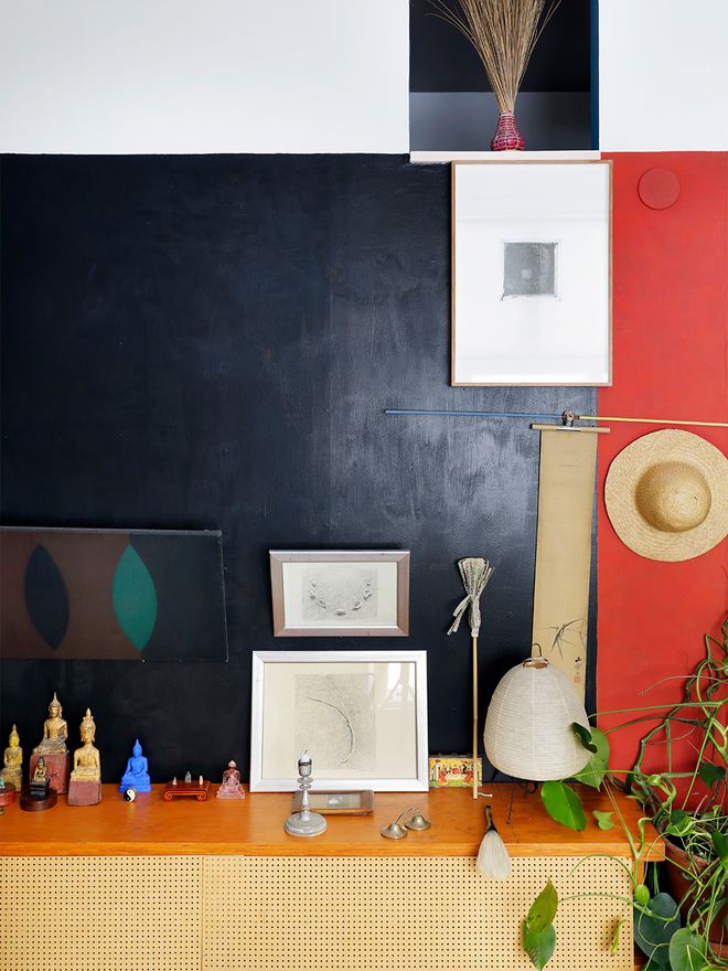 Vitra's Akari paper lamps in architect Jouni Kaipia's colorful Helsinki home