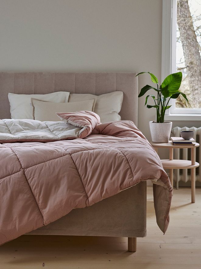 Matri's Moona bed cover on a bed