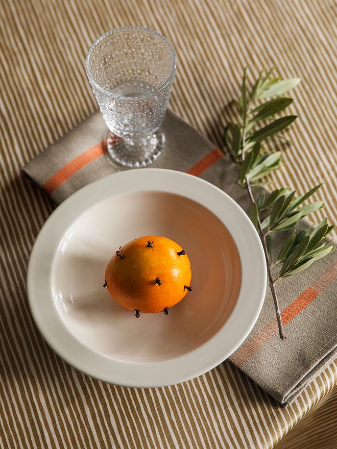 A holiday table setting