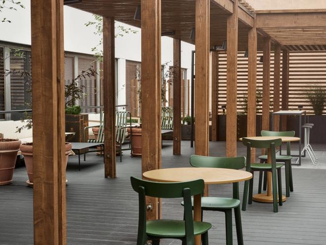 Green Vitra All Plastic Chairs