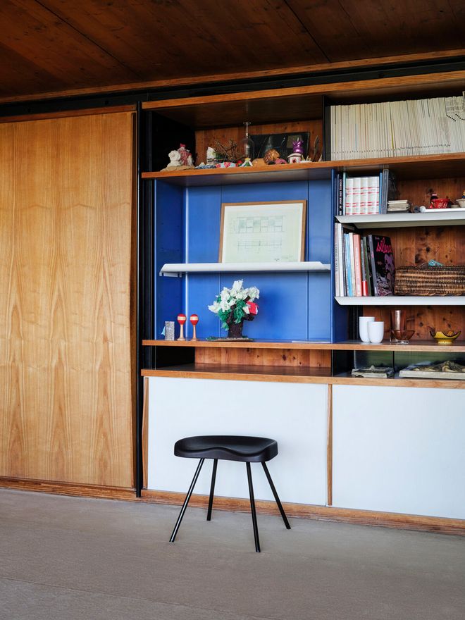 Vitra Jean Prouvé collection: Tabouret N° 307 stool, dark oak