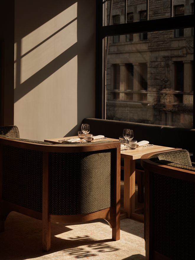 A window table at the Bouchon Carême restaurant in Helsinki