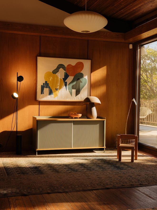 Muuto Enfold senkki, matala, tammi - dusty green