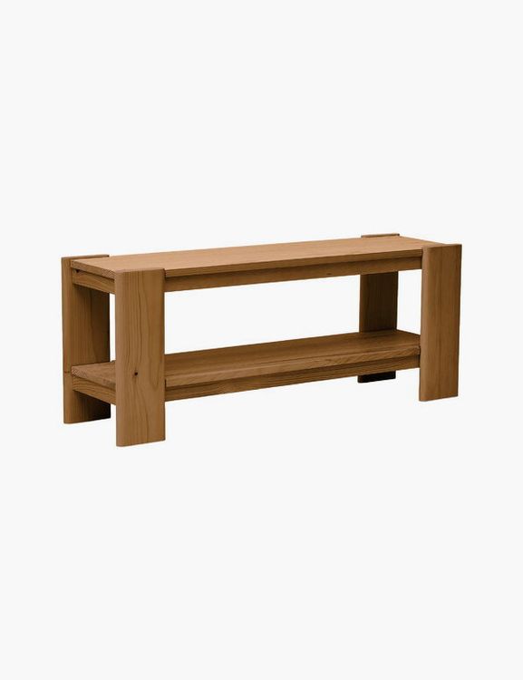Beam bench, deep brown pine