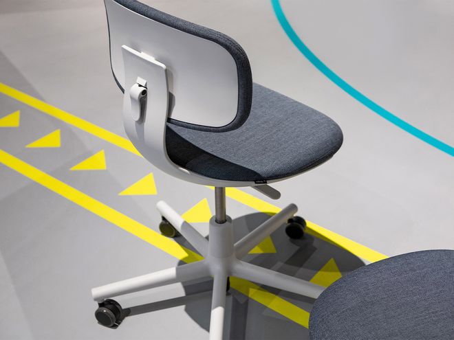 Vitra Rookie task chair, blue grey melange - light grey