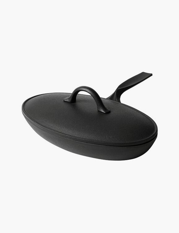 Iron fish pan, black