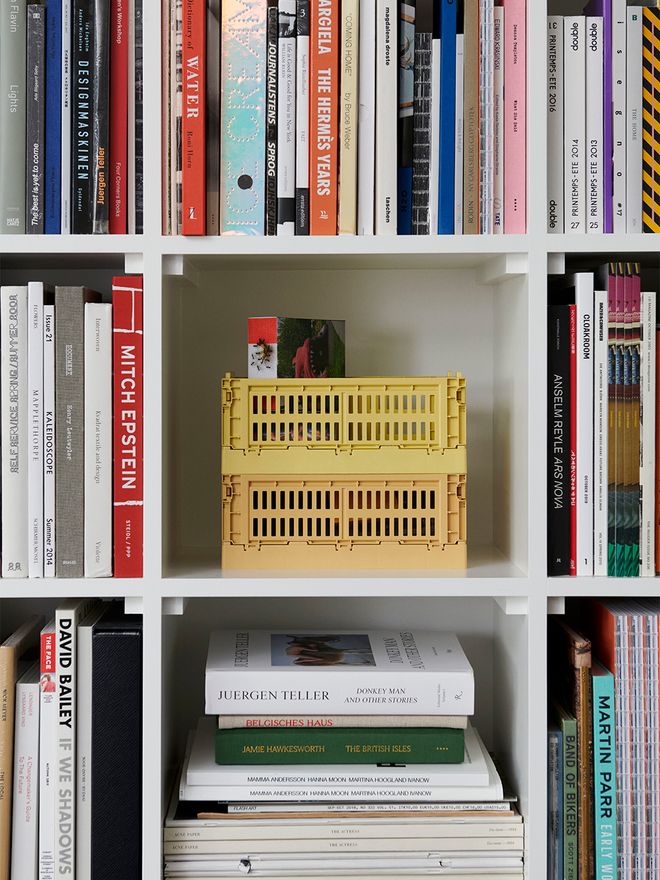HAY Colour Crate, S, recycled plastic, dusty yellow