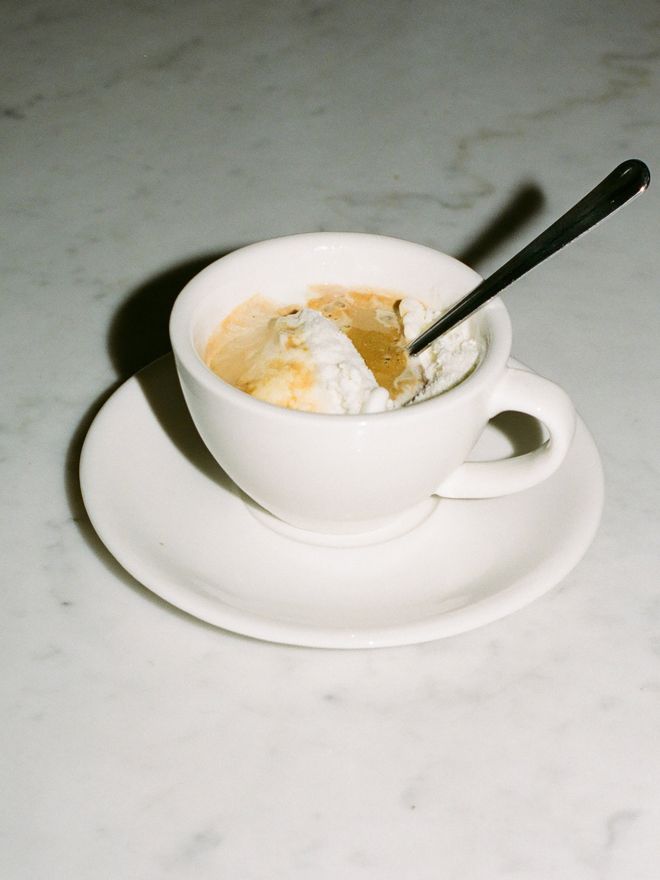 Close-up of The Marlow porcelain cup