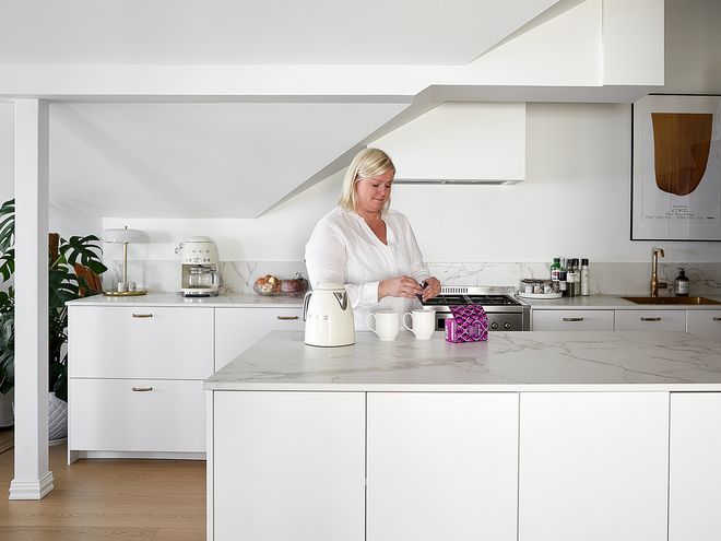 Kitchen in a summer home in Hanko