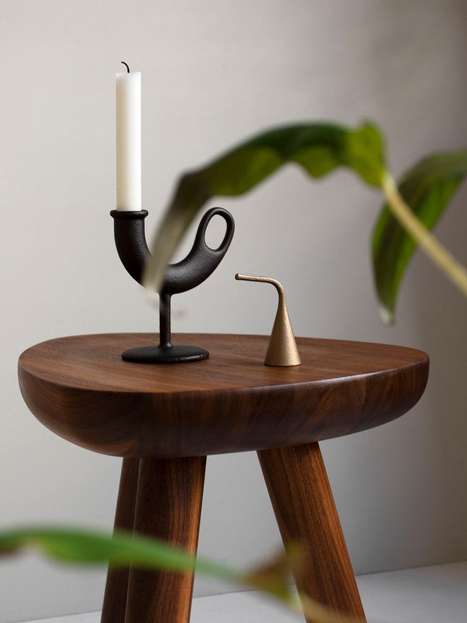 Nedre Foss  Ildhane candleholder, black
