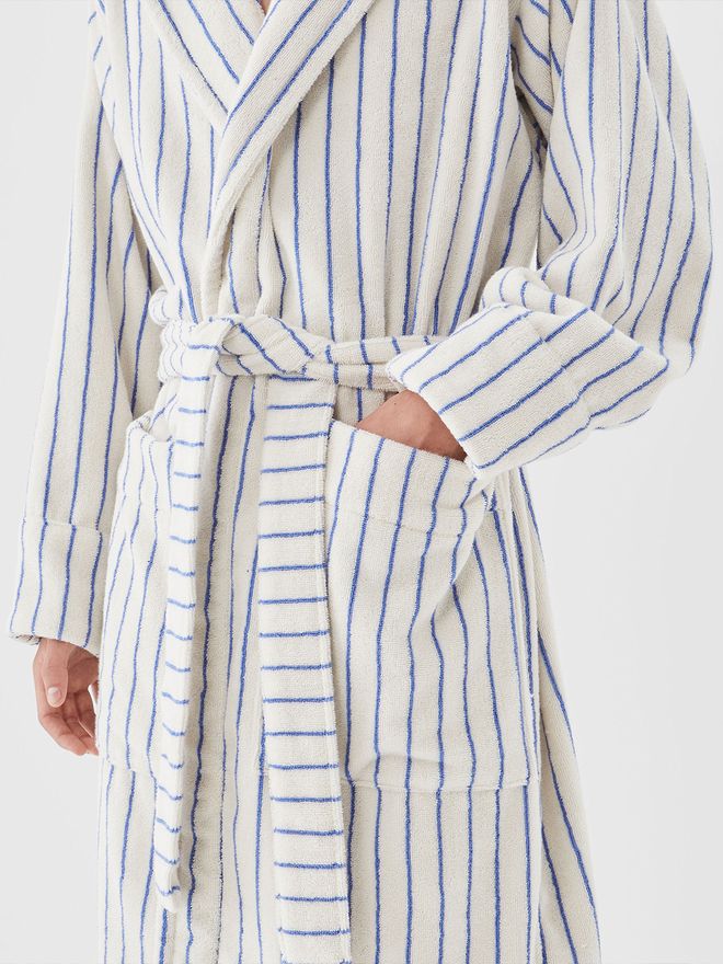 Tekla Hooded bathrobe, coastal blue