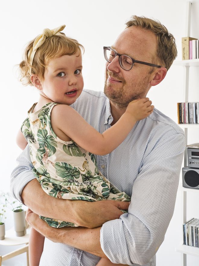 Lasse Lund Lauridsen with his daughter Freja