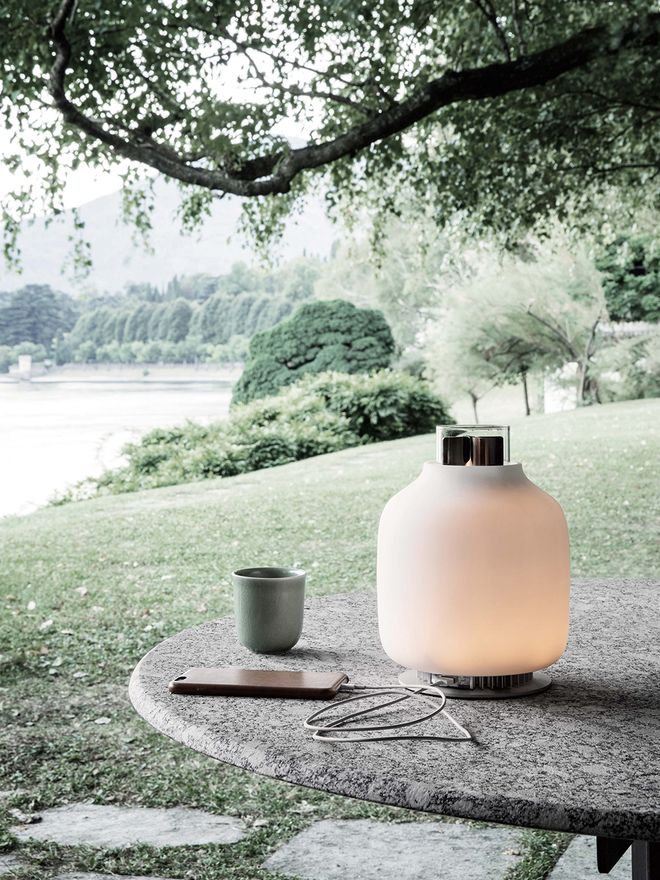 An image of Astep Candela lamp outdoors