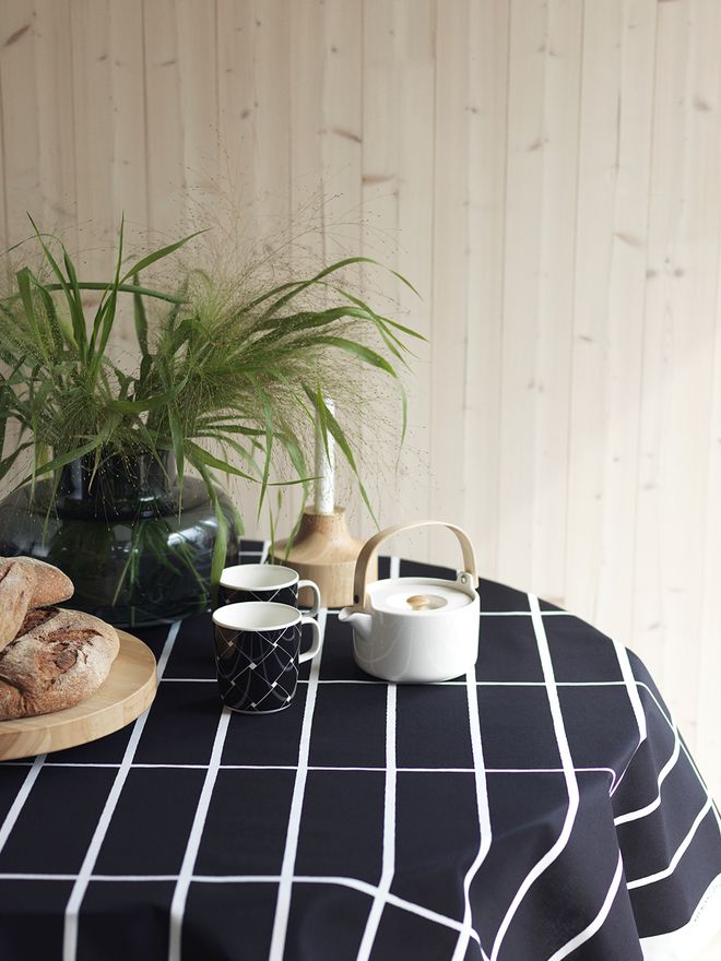 Marimekko's Tiiliskivi fabric designed by Armi Ratia.
