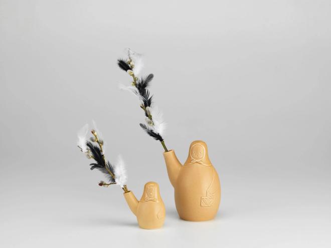 Artek's Easter witch and Easter dog vases.