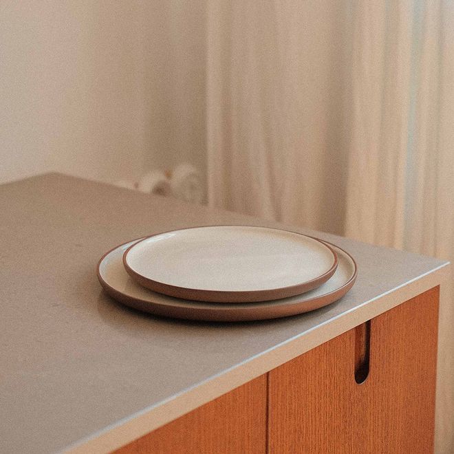 A detail of ceramic plates