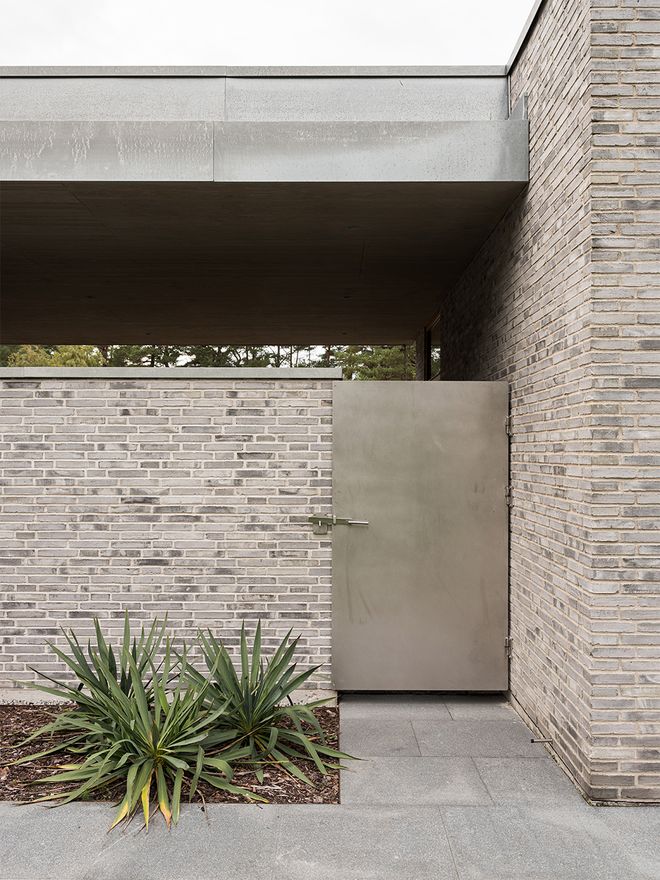 An image of Villa MSV, a private home located in Sweden. The image features the façade and the entrance of Villa MSV.