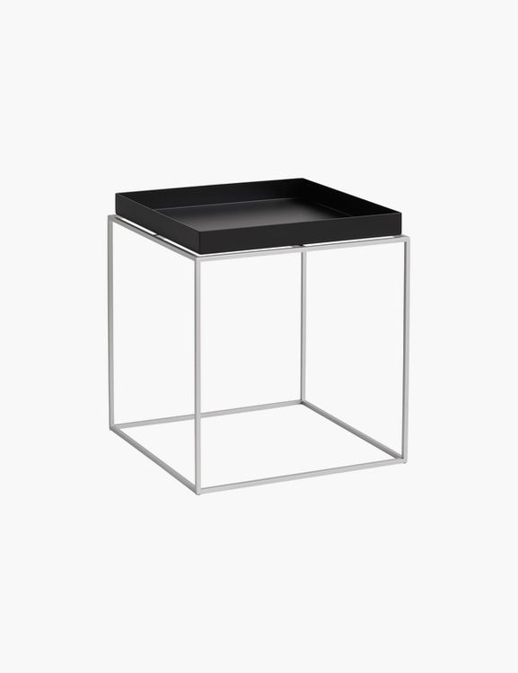 Tray table, silicon coated steel base, medium, black