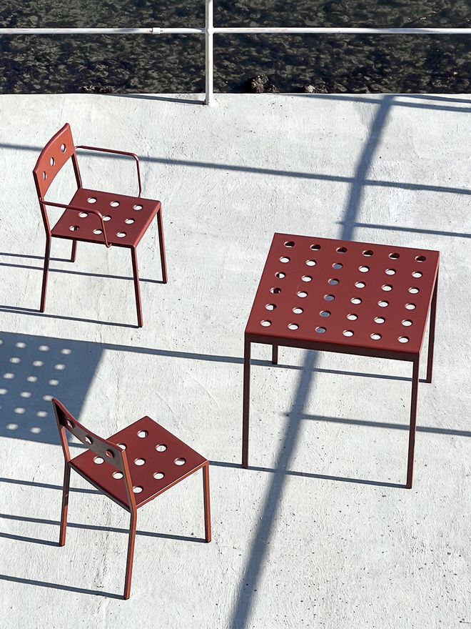 HAY  Balcony lounge armchair, iron red