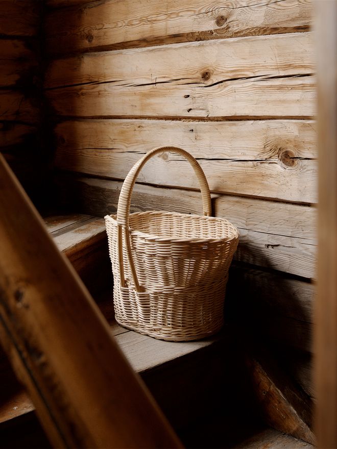 Lokal Helsinki Kori basket, 45 x 25 cm, rattan