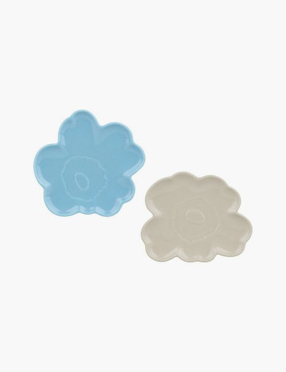Unikko Shape plate, 13 cm, 2 pcs, forget-me-not - stoneware