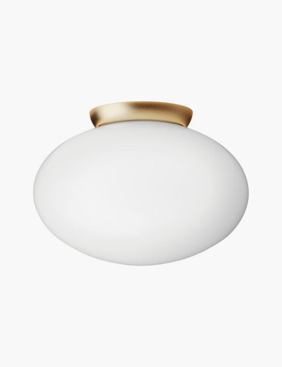 Rizzatto 301 ceiling lamp, satin brass - opal white