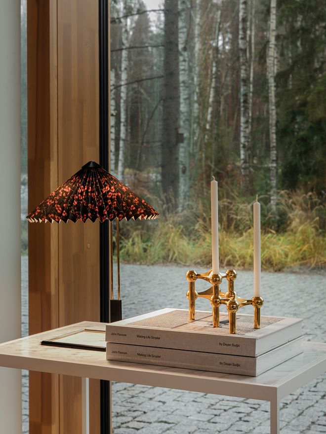 HAY Matin table lamp and STOFF Copenhagen candleholder