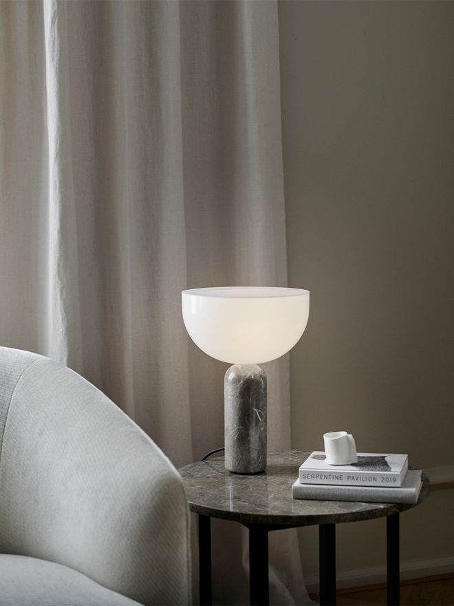 New Works Kizu table lamp, small, white marble