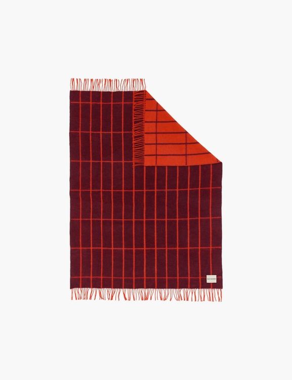 Tiiliskivi throw, 130 x 170 cm, plum - orange red